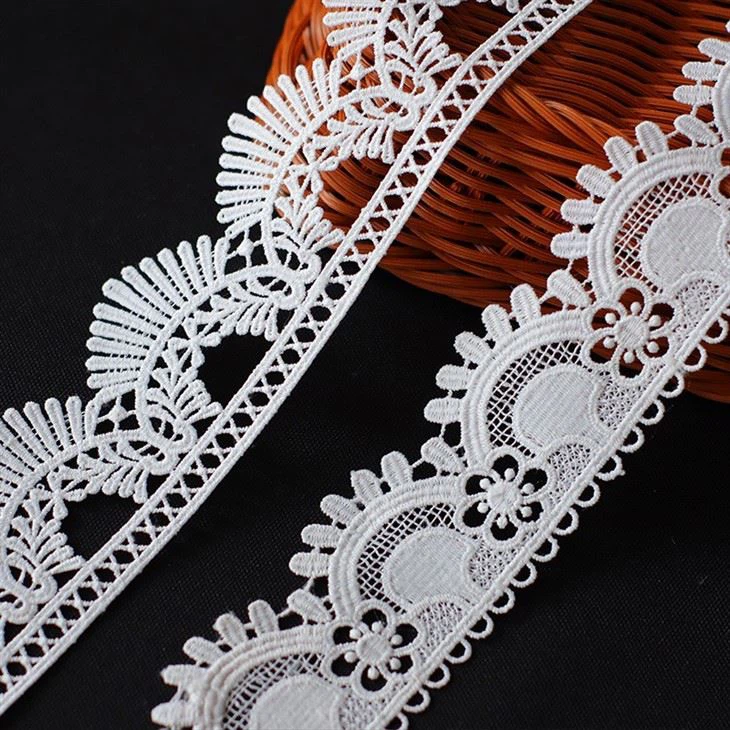 Chemical Lace Trim Embroidered Polyester Guipure For Dresses & Lingerie